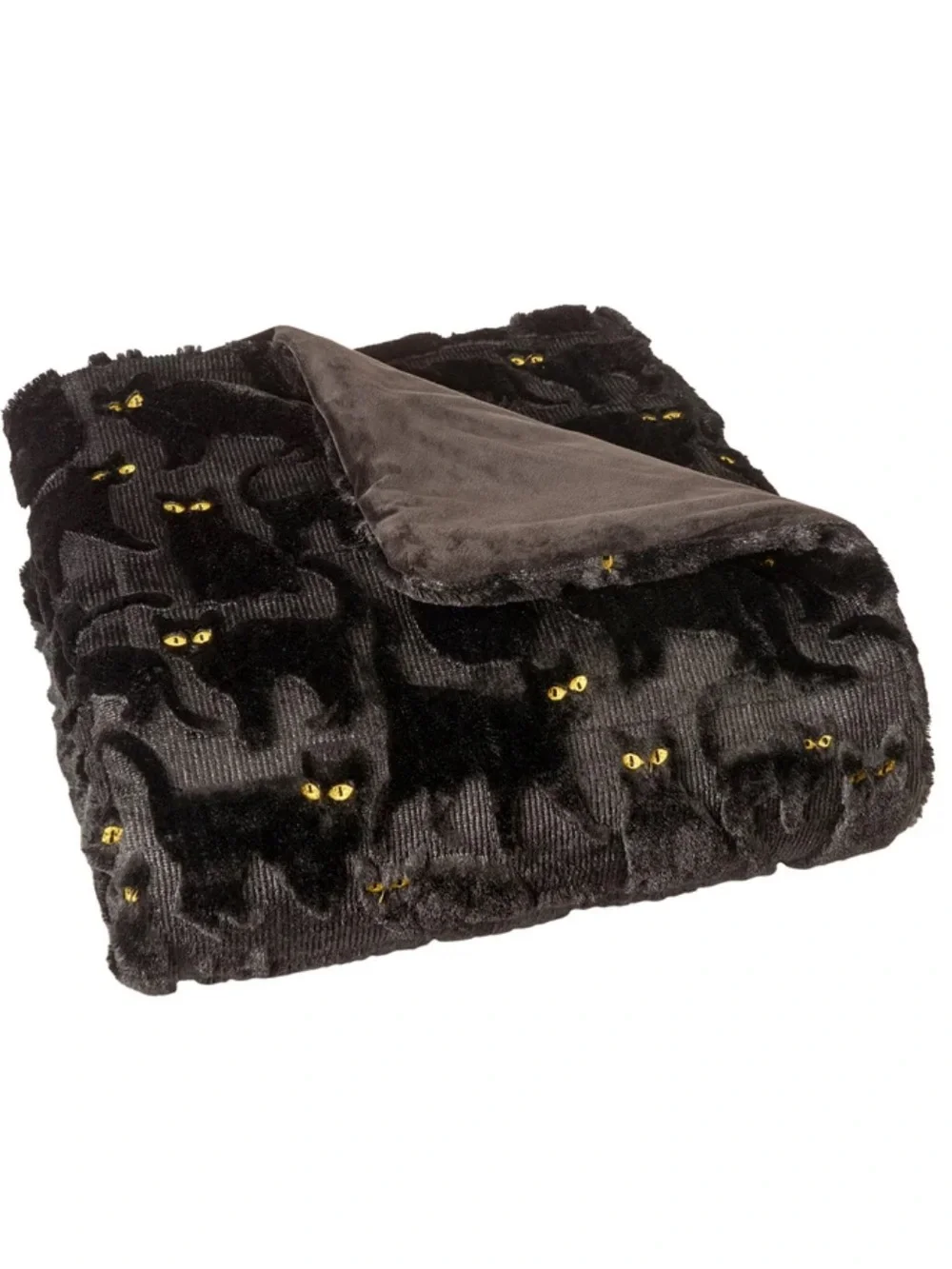 Embroidered Faux Fur Black Cats Halloween Throws Viral on Tik Tok - Costco